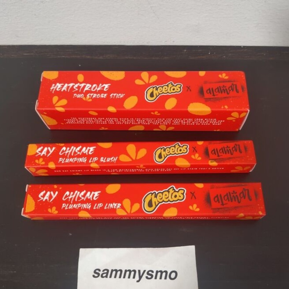 ALAMAR x Cheetos Flamin Hot! Cheek Stick, Plumping Lip Blush, Lip Liner